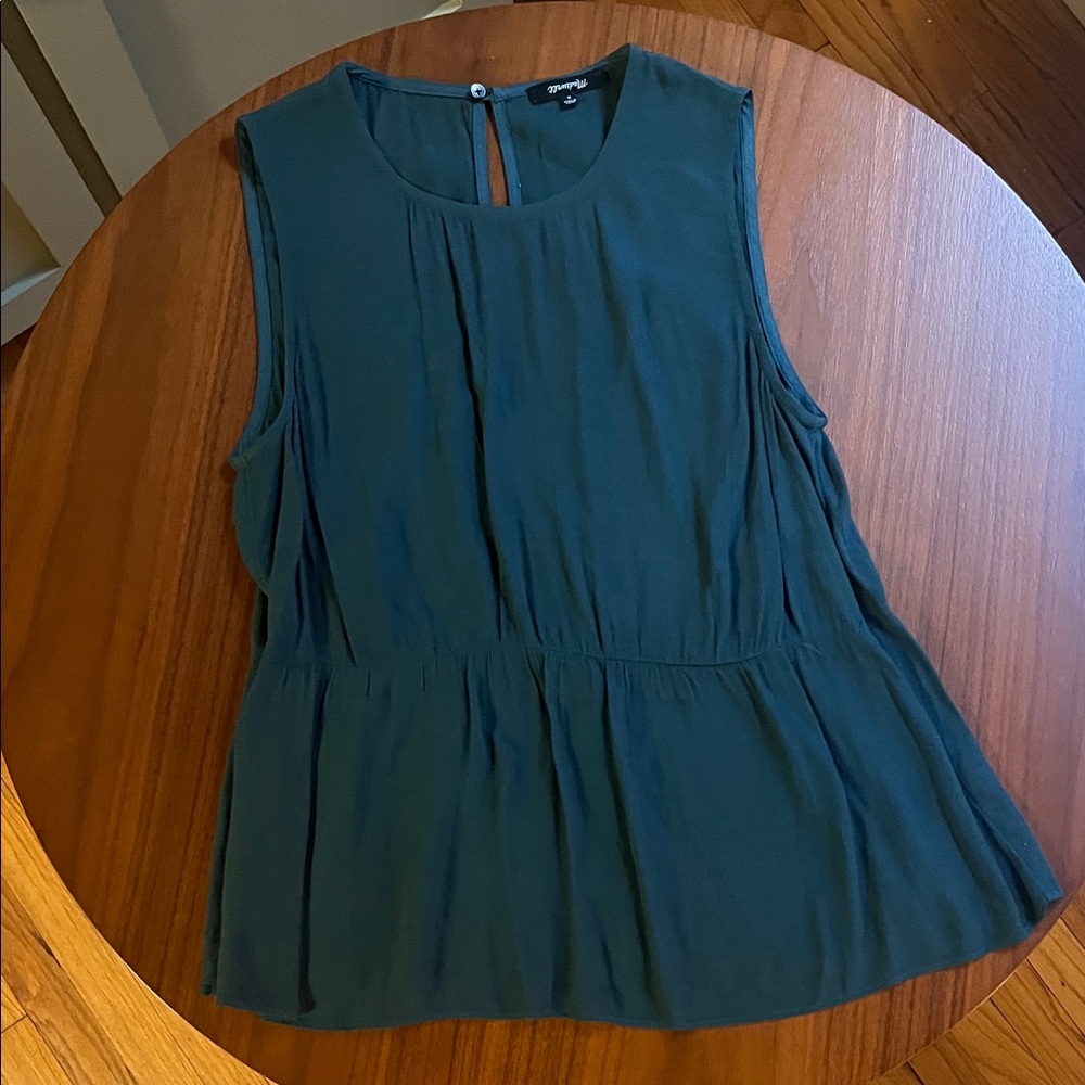 Madewell Deep Green Sleeveless Blouse